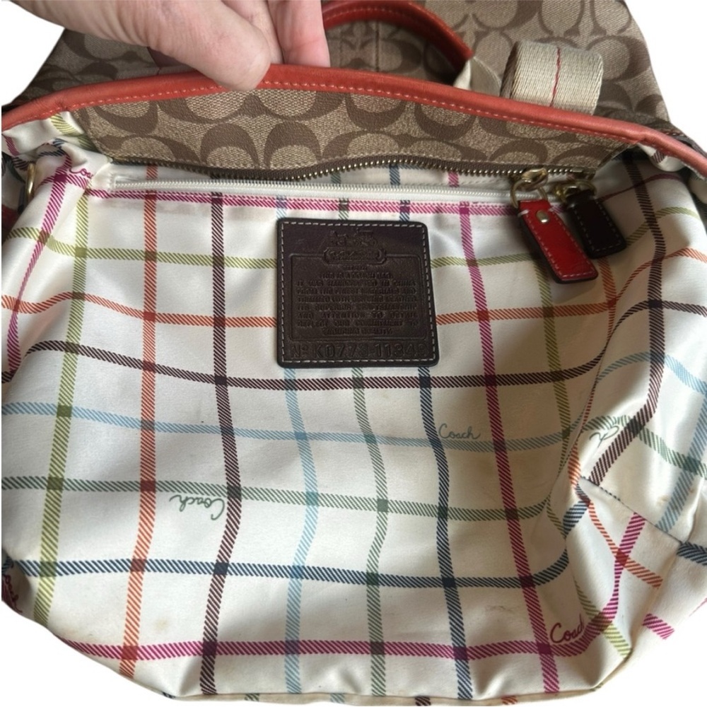 Coach Signature Y2K Vintage Heritage Tattersall Signature Tote - Picture 2 of 11